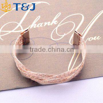 >>>European Style Women Girl Modern Jewelry Silver And Gole Plated Open Cuff Bangles Bracelets/