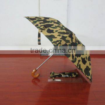 customize printing umbrella crooked wooden handle folding umbrella