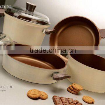 YD14 6PCS DIE-CAST ALUMINIUM COOKWARE SET