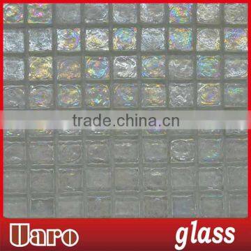 transparent iridescent cube glass mosaic chips