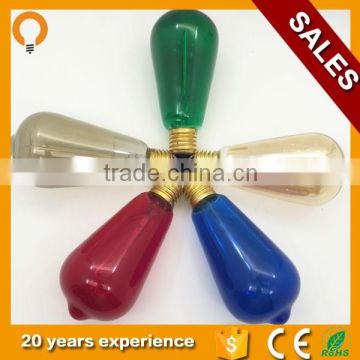 Colorful or clear e27 clear edison bulb for hotel room decoration