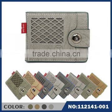 Multi color customization Hollow laser engraving pu leather men's wallet