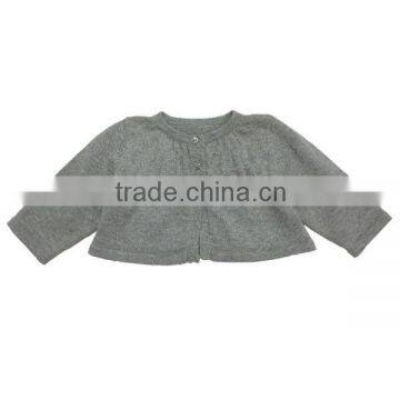 W01-2C110926002 100%Cotton baby grey cardigan