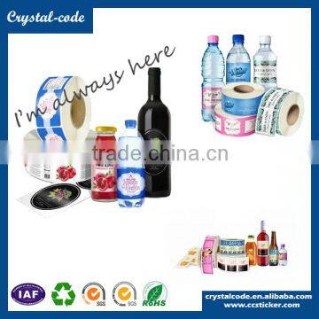 Full color customize bottle cap drinking glass sticker