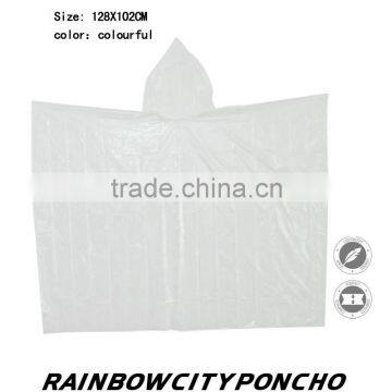 PE transparent raincoat poncho for promotion with logoprinting