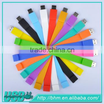 Wholesale promotion gift portable silicone bracelet USB stick