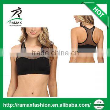 Ramax Custom Women Black Sexy Mesh Sports Bra