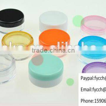 3g Clear Plastic jar container with plastic lid cap