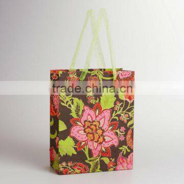 2014 High Quality Printed Drawstring Paper Bag With Webbing Handles
