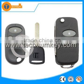 2+1 button remote car key with uncut blade without circuit board flip key for honda crv 2008