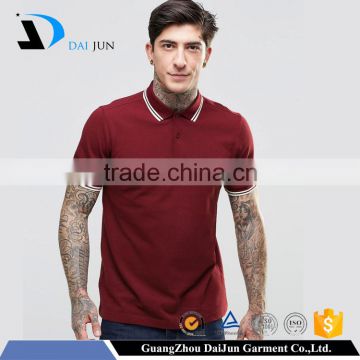 Daijun oem mens pique short sleeve customized logo red cotton sample polo shirt