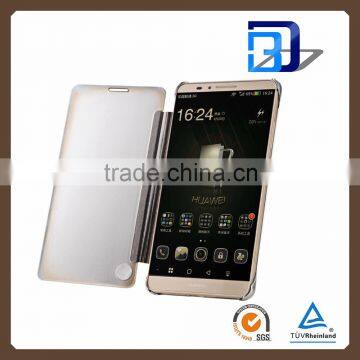 2016 Luxury Electroplate Clear View Smart Flip Leather Mirror Case for Huawei Ascend Mate 7 Mobile Accessories China Supplier photo-4