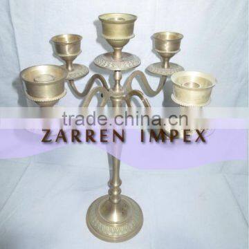 5 Light Candle Holder Brass