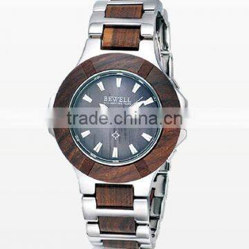 Fashion stainless steel Quartz Wood Watch 2016