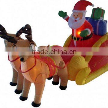 Christmas Airblown Lighted Inflatable Santa Sleigh Reindeer