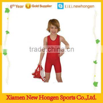 cheap simple design red wrestling singlets for kids