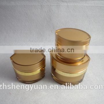 luxury design gold color plastic acrylic cosmetic jar