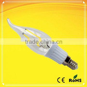 ce rosh and tuv e14 2w c35led filament candle bulb