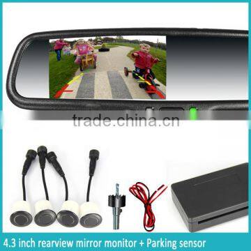 High resolution rear view mirror with wide view angle rear camera monitor and car radar detector