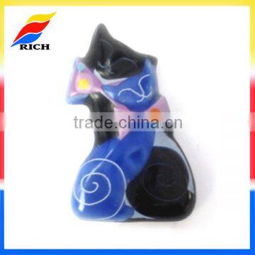 New product cheap ceramic 3d souvenir cat fridge magnet printing