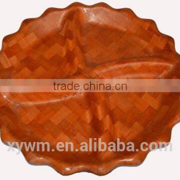 Dried Fruit and Snacks Woven Salad Plate With Waves Edge photo-2