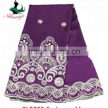 2016 newest design Indian embroidery George lace fabric /sequins tulle george lace fabric/ PLGG09-9 in purple