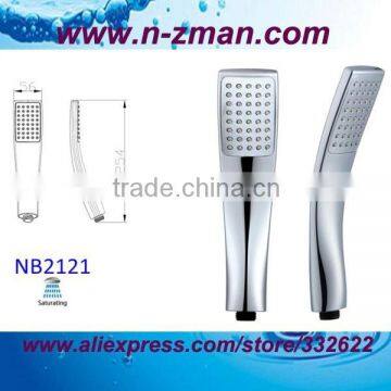 ALL Chrome ABS Head Shower,One-jet Shower Hand,Black Square Hand Shower