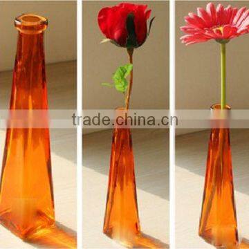 wholesale cheap colored tall glass vase for home decor