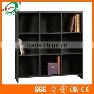 Black Solid Wood Cube Book Display Shelf