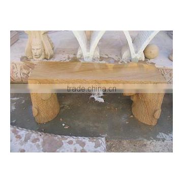 sandstone wooden carved garden bench