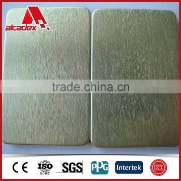 Gold brush aluminium composite panel for the interior decoration