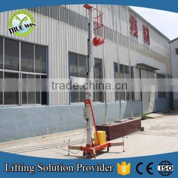 SJYL0.1-6 hydraulic single post Aluminium man lift