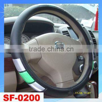 Green Color PVC+ reflective car steering wheel covers sale from manufacture