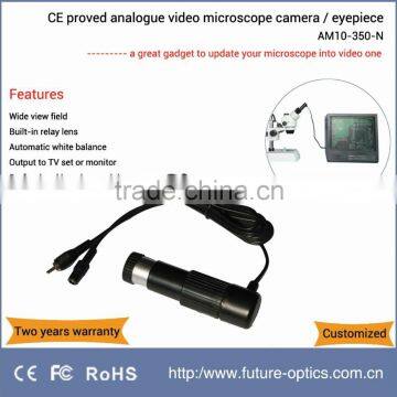 AM10-350-N wide view field NTSC system video microscope camera equipped with bigger sizes sensor and relay lens