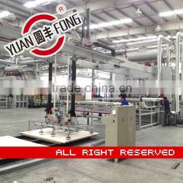 short-cycle laminating line for melamine board