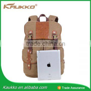 Draw String Custom Logo OEM Black Fashion Day Canvas Backpack Bag photo-4