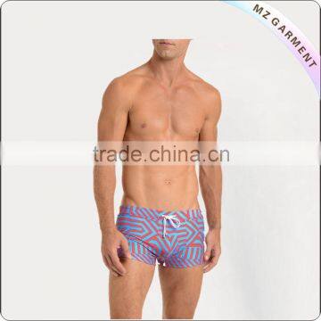 Navy print tied mens swim briefs