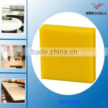 pure yellow artificial stone solid surface sheets for interior house decoration 12mm thick