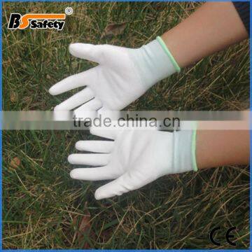 BSSAFETY Gaomi work safety nylon PU coated garden gloves