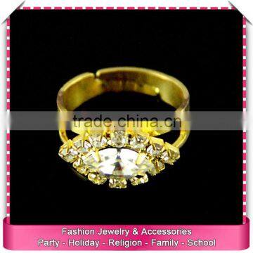 Pure yellow Imitation gold diamond wedding ring, hot sale Imitation gold gemstone rings