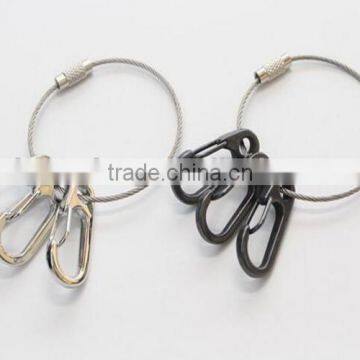 Metal Wire Circle Keychain Stainless Steel Rope Key Cable photo-2