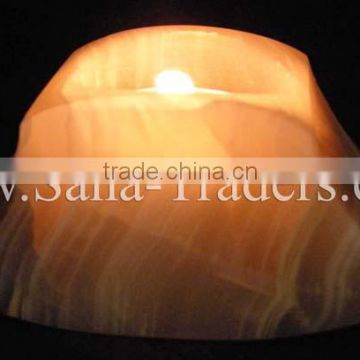 Marble Onyx Designed One Hole Tea Light