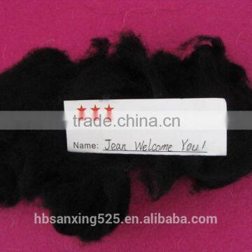 Dyed black sheep cashmere 19.5 & 40-50mm dyed black color