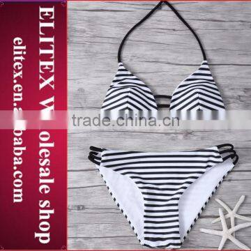 2017 Newest zebra lines sexy print black bikini BI257