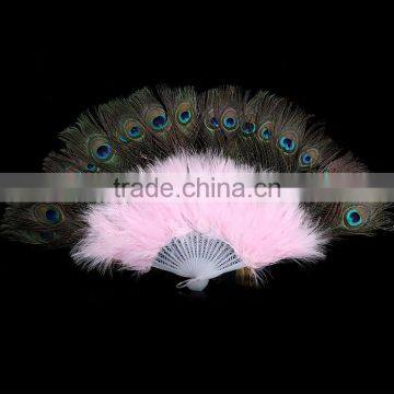 Wholesale 21pcs folding belly dance Peacock feather fan