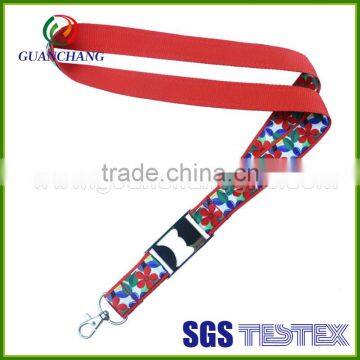 promotion gifts flower logo heat sublimation printed lanyard