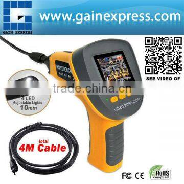 2.4" Video Inspection Waterproof Camera Endoscope Snake Borescope 360 Rotation 4 Meter (1M + 3M) Cable 10mm diameter