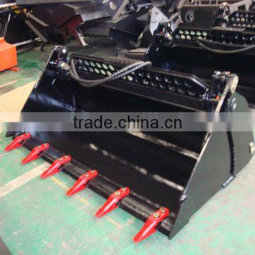 4 in 1 bucket for skid steer loader, bohcat bucket, combination bucket, skid steer loader attachments