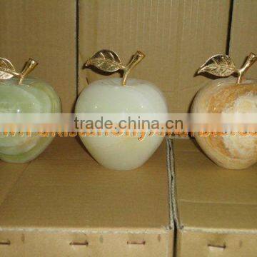 Best Salling PAKISTANI SUPPLIER NICE & SHINE ONYX APPLE WITH BRASS LEAF HANDICRAFTS photo-5