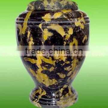 NATURAL STONE BLACK AND GOLD MARBLE URNS photo-2